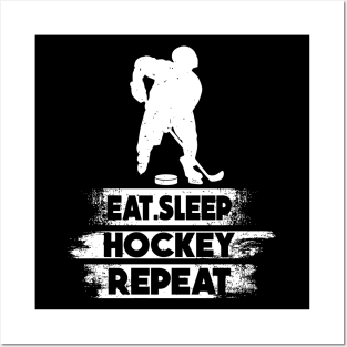 Eat Sleep Ice Hockey Repeat Posters and Art